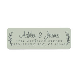 Chic Script Rustic Foliage Wedding Rücksendeadress