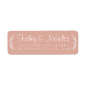 Chic Script Rustic Foliage Wedding Rücksendeadress (Vorne)