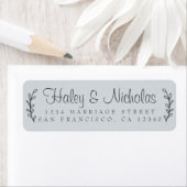 Chic Script Rustic Foliage Wedding Rücksendeadress (Insitu)