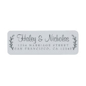Chic Script Rustic Foliage Wedding Rücksendeadress (Vorne)