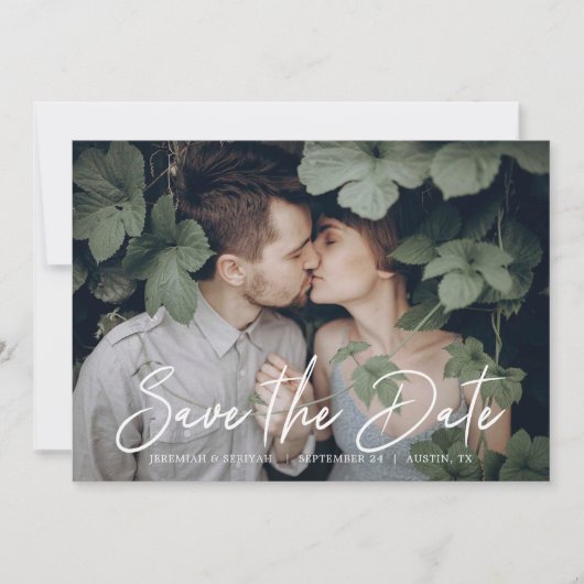 Chic Script Save the Date Foto (Vorderseite)