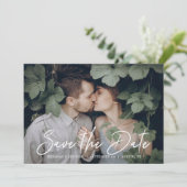 Chic Script Save the Date Foto (Stehend Vorderseite)