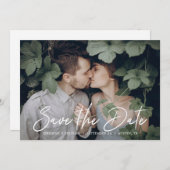 Chic Script Save the Date Foto (Vorne/Hinten)