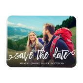 Chic Script Save the Date Foto Magnet (Horizontal)