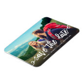 Chic Script Save the Date Foto Magnet (Linke Seite)