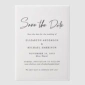 Chic Script Save the Date Vellum Overlay Pergament Einladungen (Vorderseite)