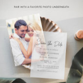 Chic Script Save the Date Vellum Overlay Pergament Einladungen