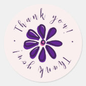 Chic Script Schriftart - Danke! - LILA BLUME Runder Aufkleber (Vorderseite)