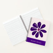 Chic Script Schriftart Ihr Name Indigo Blume Doodl Notizblock (Innenseite)