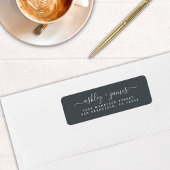 Chic Script Schwarz-weiß Wedding Rücksendeadresse