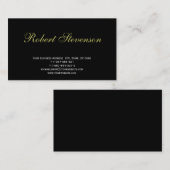 Chic Script Schwarze Visitenkarte für Innendesigne (Vorne/Hinten)