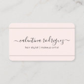 Chic Script Signature Blush Pink und Black Modern Visitenkarte (Vorderseite)