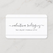 Chic Script Signature Elegant Modernes Schwarz & W Visitenkarte (Vorderseite)