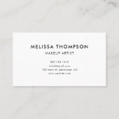 Chic Script Signature Makeup Artist Business Card Visitenkarte (Rückseite)