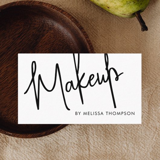 Chic Script Signature Makeup Artist Business Card Visitenkarte