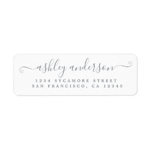 Chic Script Silver Tinte Rücksendeadresse