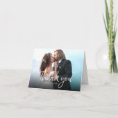 Chic Script Simple elegante Hochzeit Danke Foto (Vorderseite)