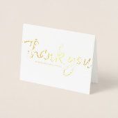 Chic Script Simple Wedding Danke Foto Foil Folienkarte (Vorderseite)