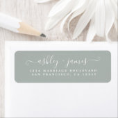 Chic Script Storm Gray Wedding Rücksendeadresse (Insitu)