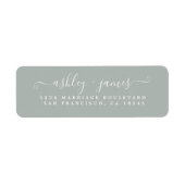 Chic Script Storm Gray Wedding Rücksendeadresse (Vorne)