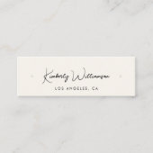 Chic Script Stud Hoop Cream Display Card Mini Visitenkarte (Vorderseite)