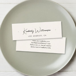 Chic Script Stud Hoop Cream Display Card Mini Visitenkarte