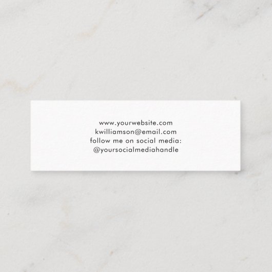 Chic Script Stud Hoop Earring Display Card Mini Visitenkarte (Rückseite)