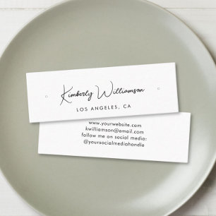 Chic Script Stud Hoop Earring Display Card Mini Visitenkarte