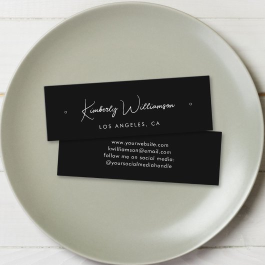 Chic Script Stud Hoop Schwarze Grafikkarte Mini Visitenkarte