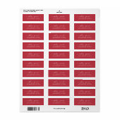 Chic Script True Red Wedding Rücksendeadresse (Vorne)