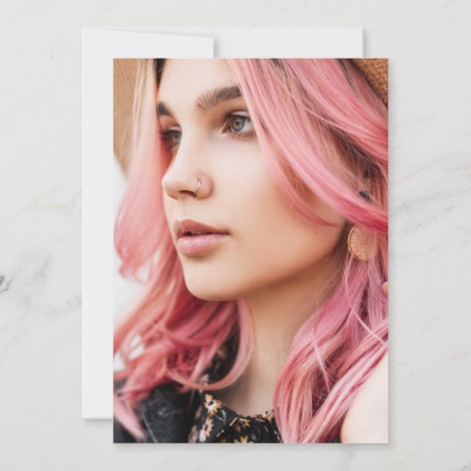 Chic Script Two Foto Abschluss Einladung (Rückseite)