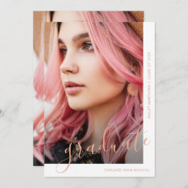 Chic Script Two Foto Abschluss Einladung