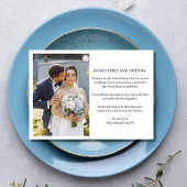 Chic Script Two Foto Wedding Vielen Dank Dankeskarte