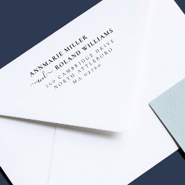 Chic Script Two Last Names Elegante Rücksendeadres Permastempel