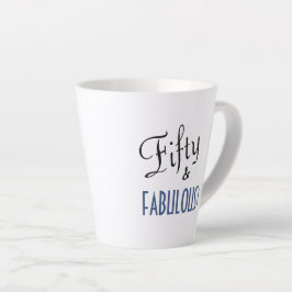 Chic Script Typografie Fifty & FABULOUS! Geburtsta Milchtasse