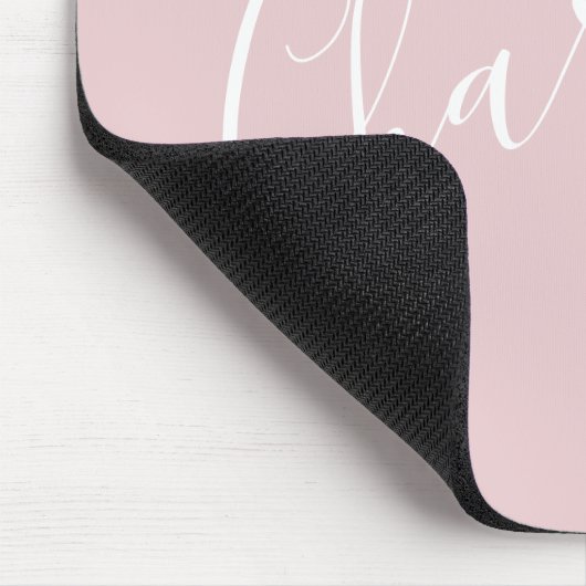 Chic Script Typografie Personalisiert Girly Pink Mousepad (Ecke)