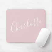 Chic Script Typografie Personalisiert Girly Pink Mousepad (Mit Mouse)