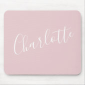 Chic Script Typografie Personalisiert Girly Pink Mousepad (Vorne)