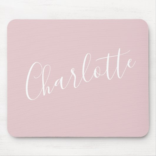 Chic Script Typografie Personalisiert Girly Pink Mousepad (Vorne)