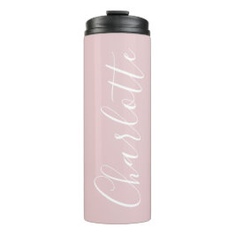 Chic Script Typografie Personalisiert Girly Pink Thermosbecher