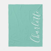 Chic Script Typografie Personalisiert Moderne Aqua Fleecedecke (Vorderseite)