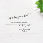 Chic Script Typografy Drinks Tickets auf Weiß (Schreibtisch)