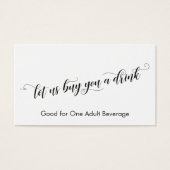 Chic Script Typografy Drinks Tickets auf Weiß (Vorderseite)