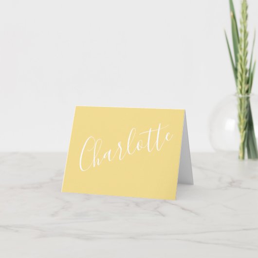 Chic Script Typografy Personalisiert Name Yellow (Vorderseite)