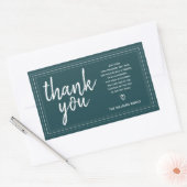 Chic Script Vielen Dank & Personal Message Deep Aq Rechteckiger Aufkleber (Umschlag)