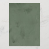 Chic Script Watercolor Wintergrün Hochzeit Menükarte (Rückseite)