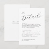 Chic Script Wedding Card Begleitkarte (Vorne/Hinten)