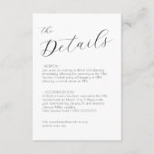 Chic Script Wedding Card Begleitkarte (Vorderseite)