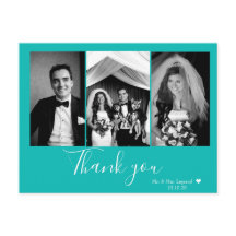 Chic Script Wedding Danke Blue