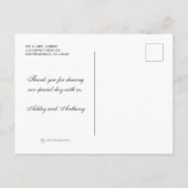 Chic Script Wedding Foto Vielen Dank Ankündigungspostkarte (Rückseite)
